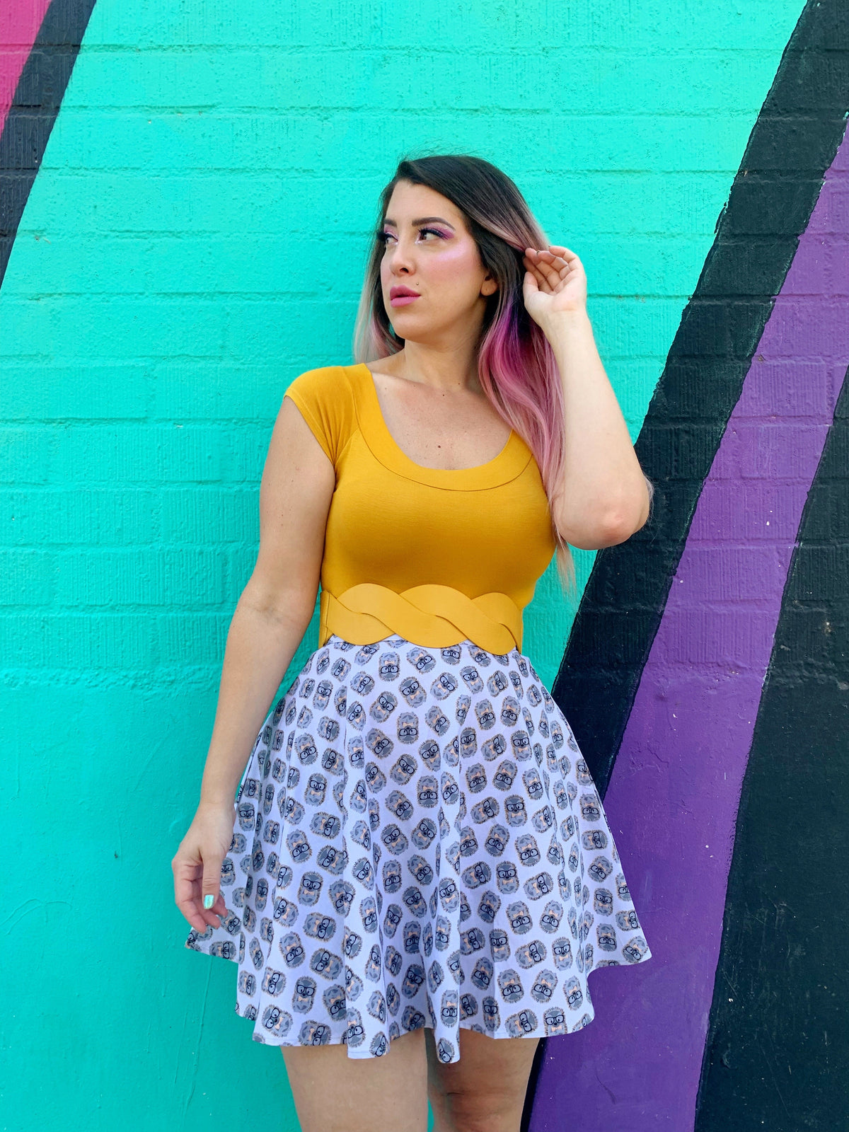 Retro Boat Neck Top in Mustard