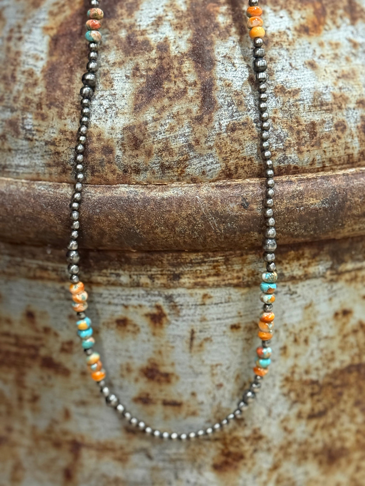 Triple Shot Spiny Oyster Beads Necklace