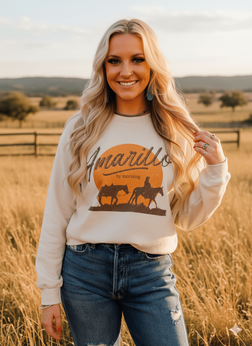 Amarillo by Mornin' Western Graphic Sweatshirt