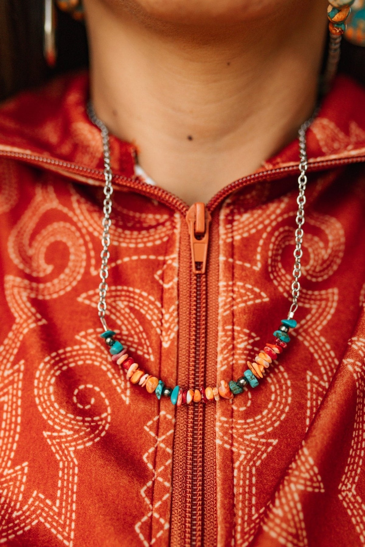 Authentic Spiny Oyster Chip Bead Necklace