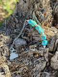 Authentic Turquoise Square Beads Chain Bracelet