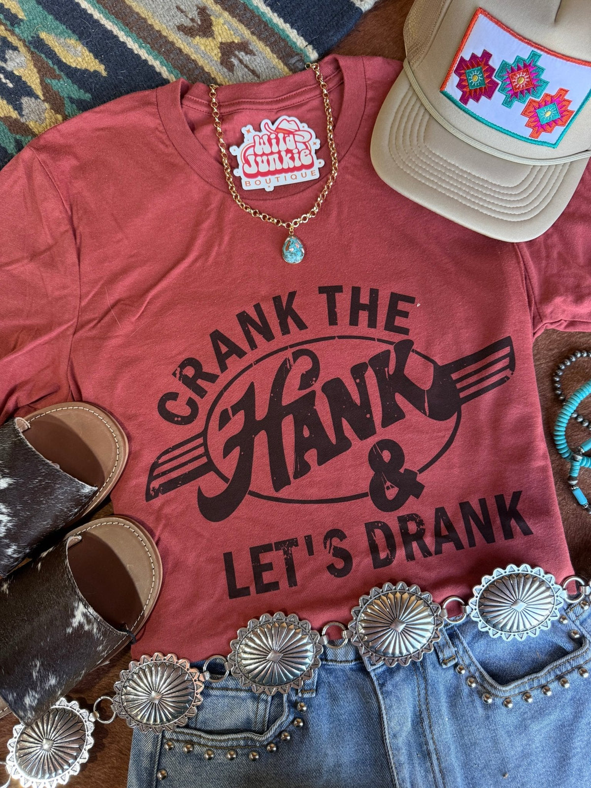 Crank The Hank & Let's Drank Graphic Tee