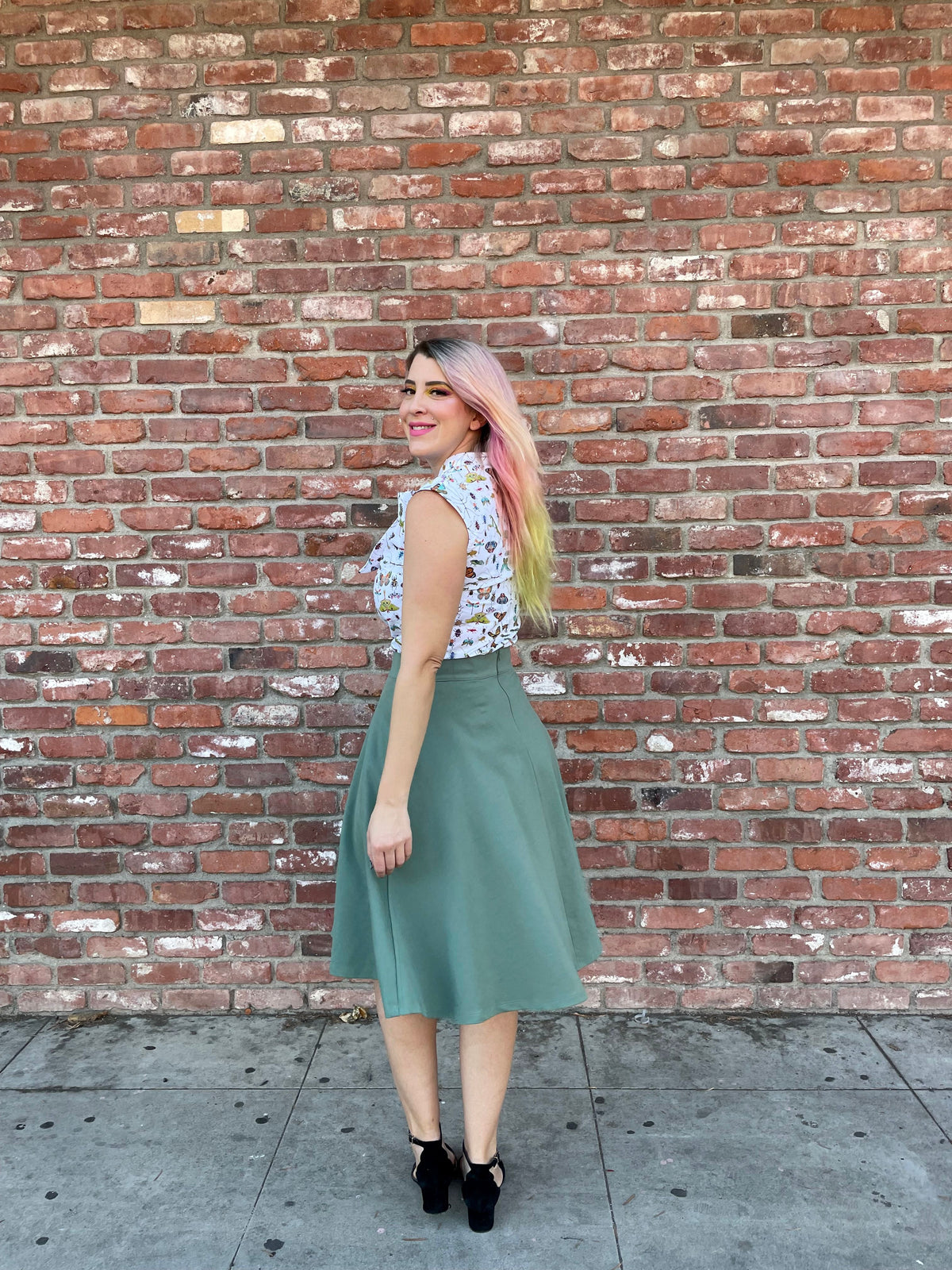 Charlotte Skirt in Sage - Plus Sizes only