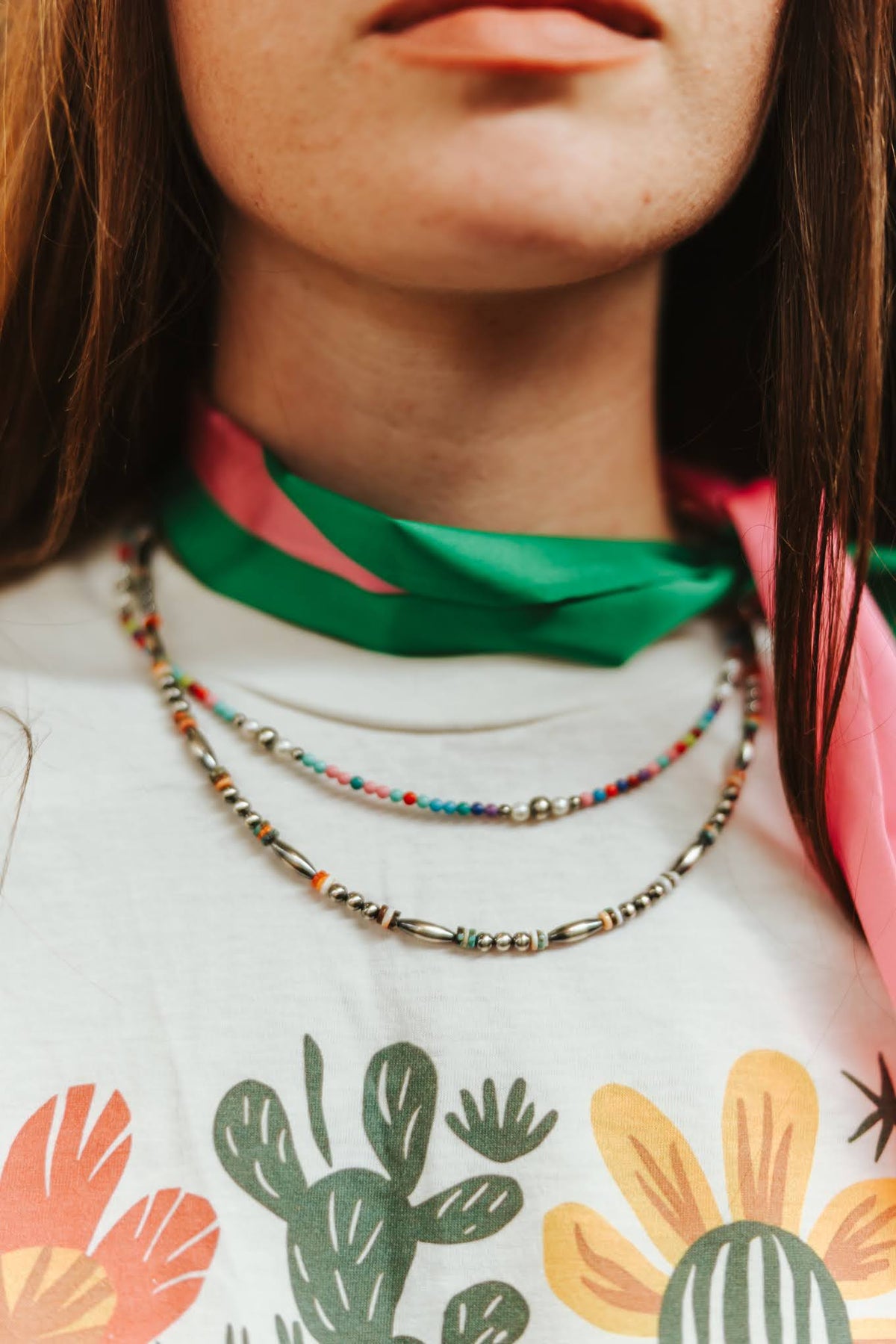 Sterling Silver Cowboy Trail Heishi Beaded Choker