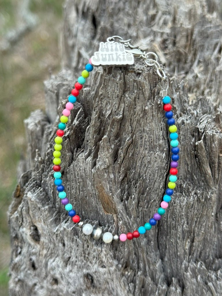 Sterling Silver Prism And Pearl Bracelet