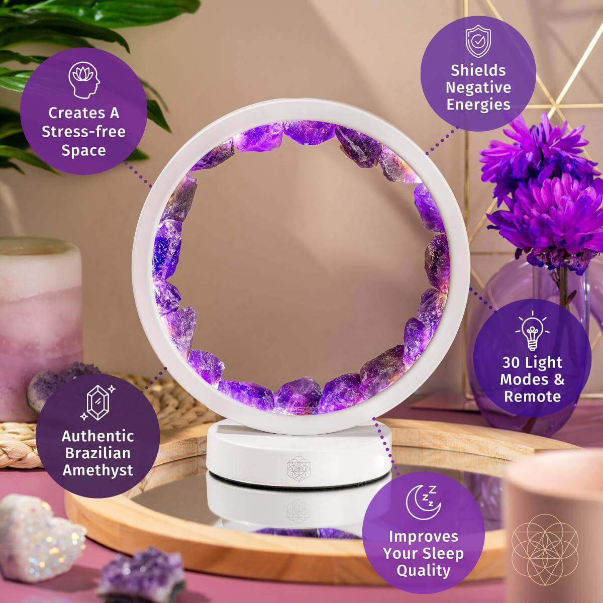 Stress Less, Sleep More – Amethyst Healing Lamp