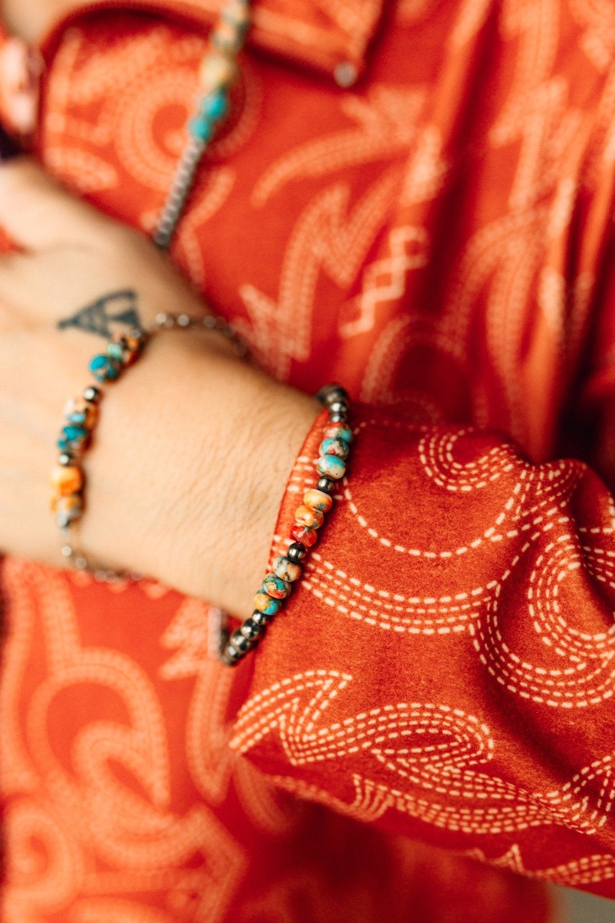 Triple Shot Spiny Oyster Beads Bracelet