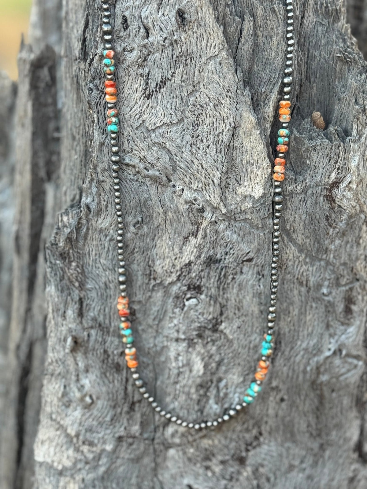 Triple Shot Spiny Oyster Beads Necklace