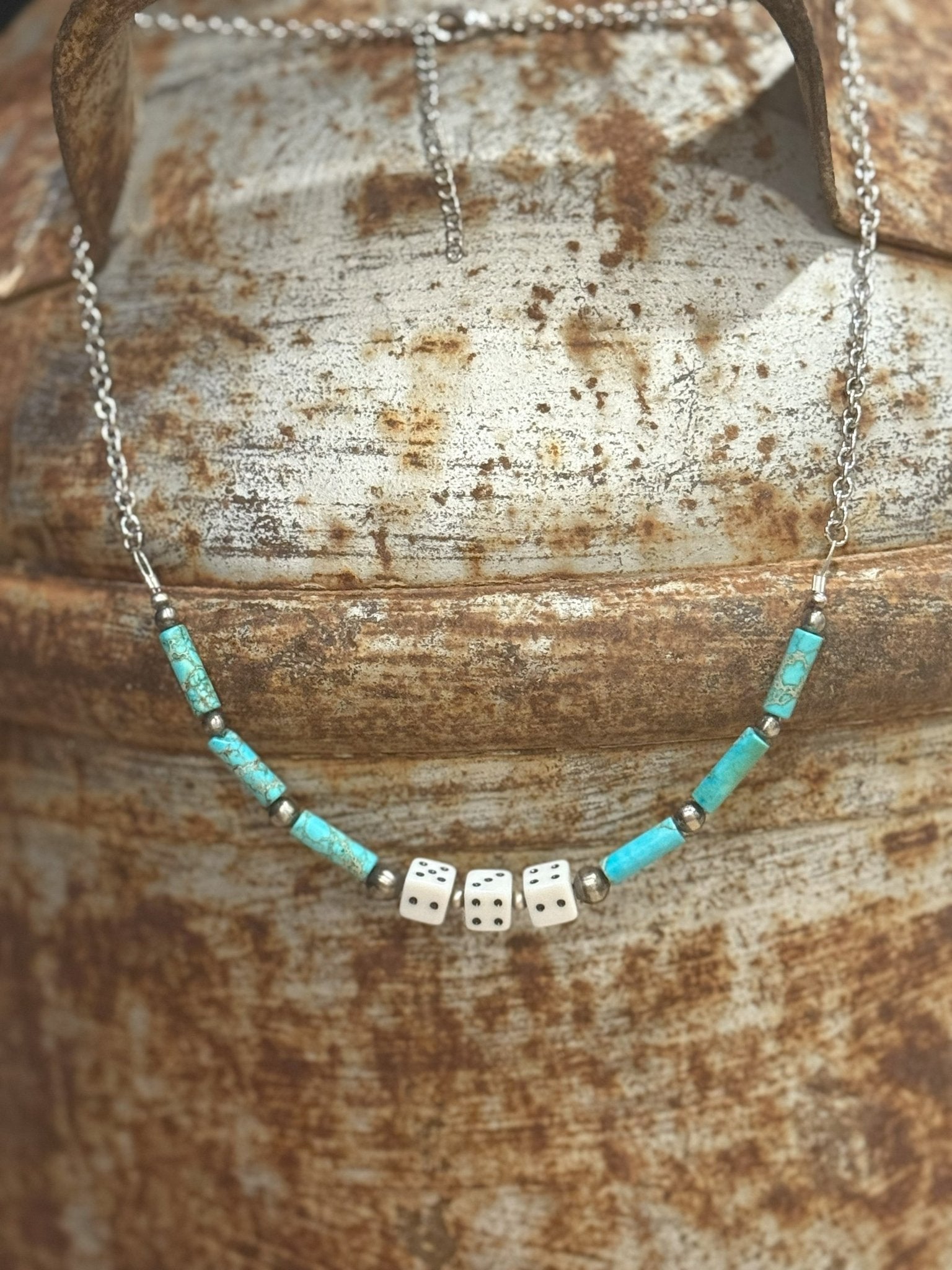 Sterling Silver Slot Dice Necklace