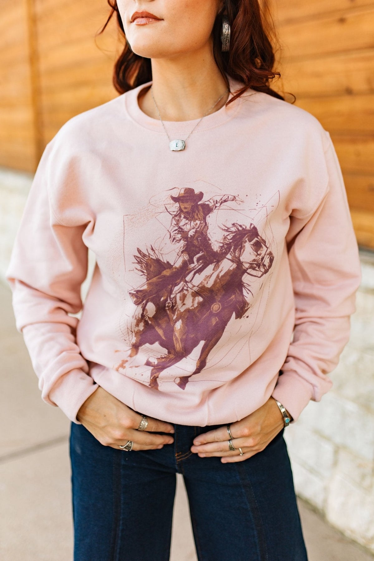 Vintage Modern Cowgirl Graphic Sweatshirt